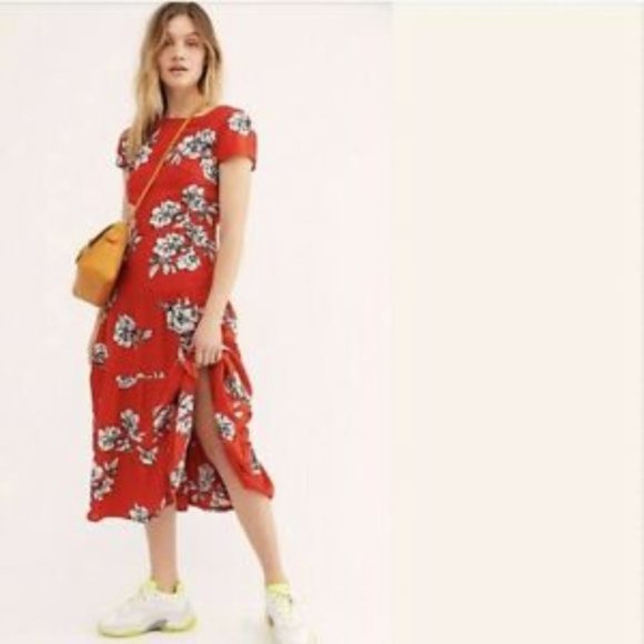 NWT Free People Floral Tiered Rita Midi Dress - Picture 3 of 12